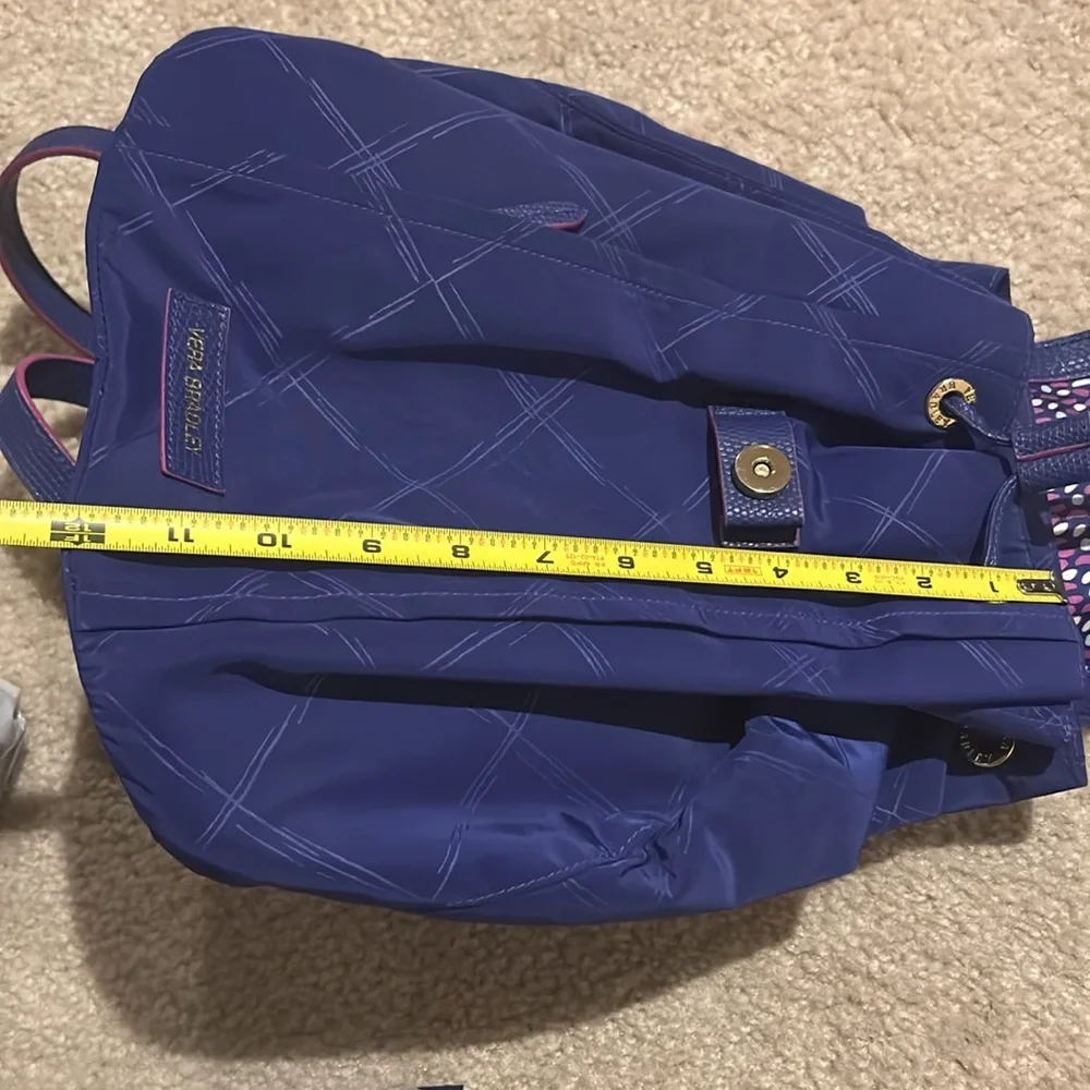 Vera Bradley Preppy Poly Drawstring Backpack Violet Purple NWOT
